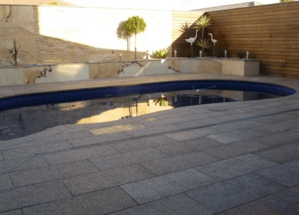 choco brown granite pool paving